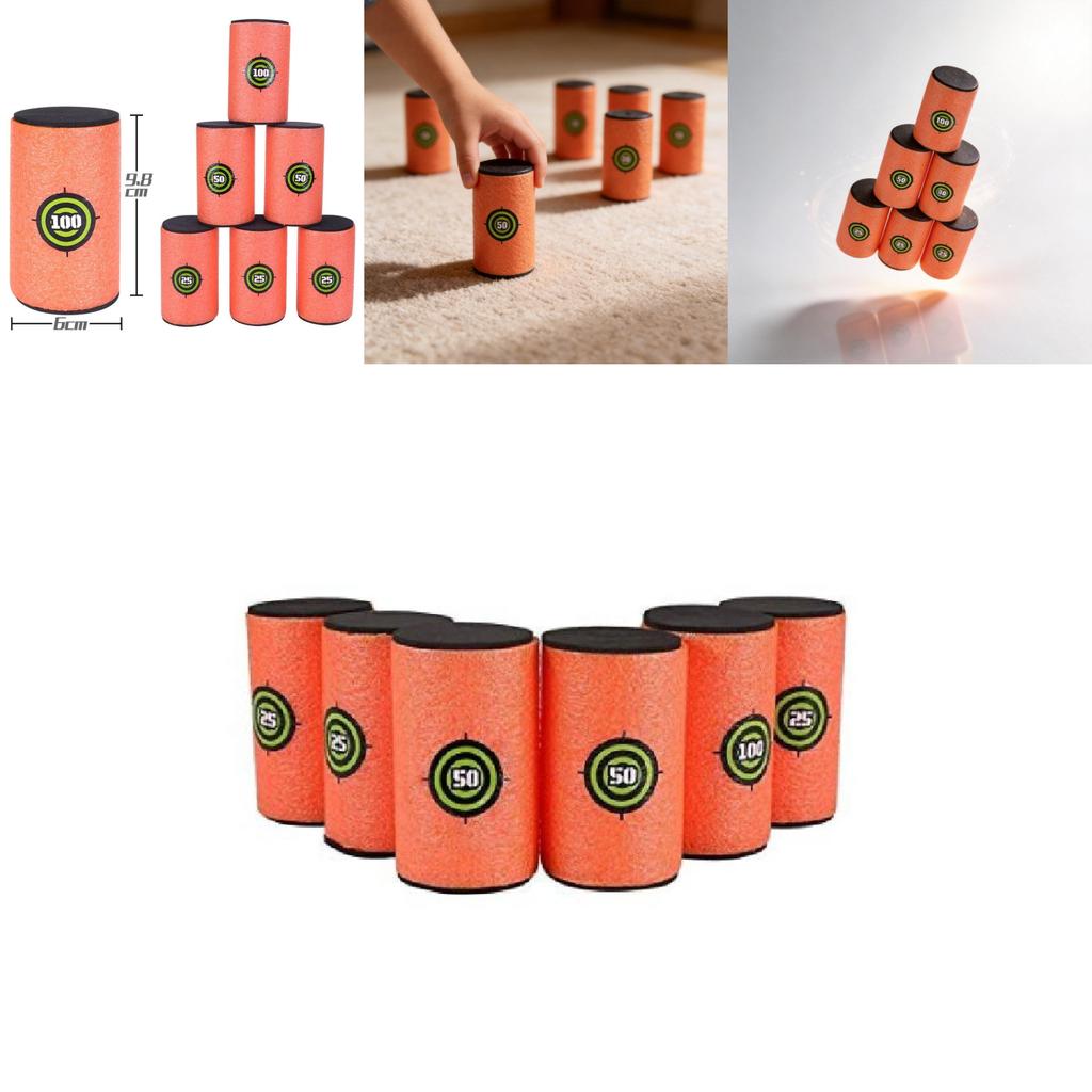 Foam Eva Target Practice Set With Score Buckets For Kids Shooting Games