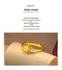 Gold-Plated Sparkly Crushed Ice Star Ring, Adjustable Open Design, Sweet Light Luxury Meilong Jewelry