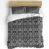 Set Biancheria da Letto Astratto Retrò con Texture Floreale Degradé 3 Pezzi per Letto Matrimoniale Tessili per la Casa Copripiumino Coperta Trapuntata Federa