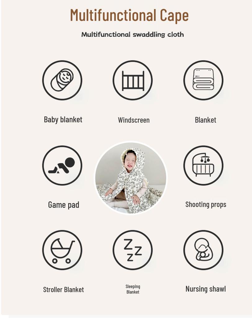 Cartoon Windproof Baby Cloak for Boys & Girls - Thickened Pure Cotton Autumn/Winter Cape