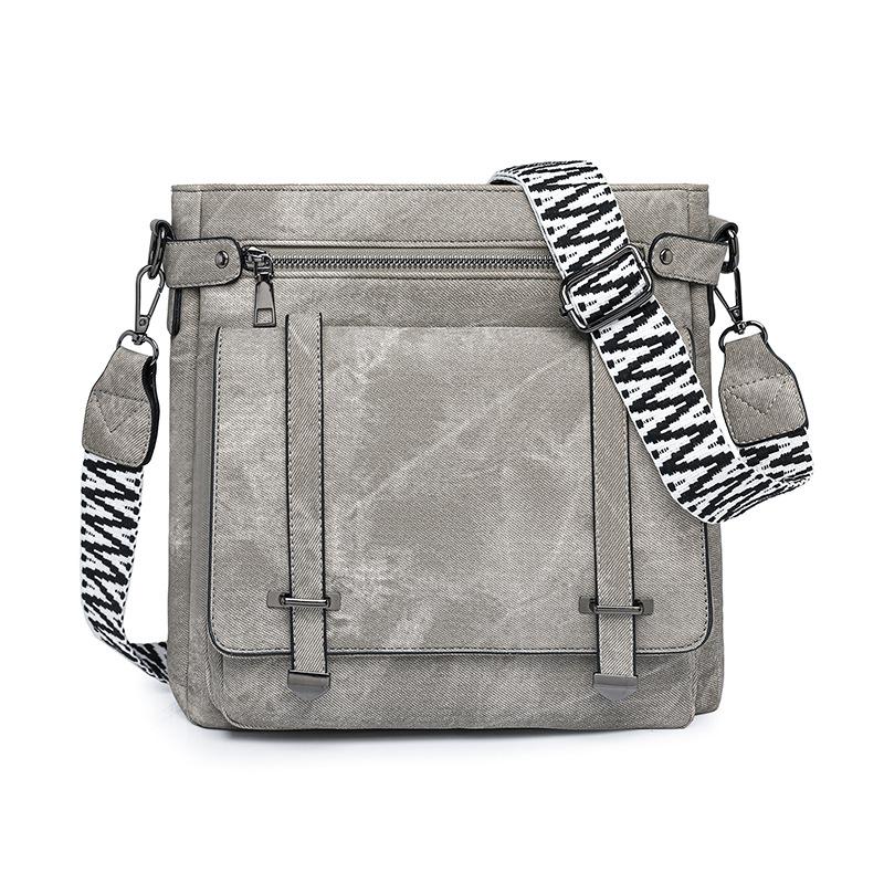 

Женская наплечная сумка модная личность большая вместимость многокарманная сумка-ведро сумка-мессенджер с клапаном для поездок серый