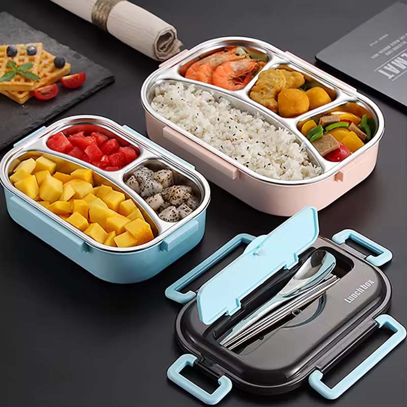 Stainless Steel 304 1300ml Environmentally Friendly and Insulated Children's Lunch Box with 3 Compartments