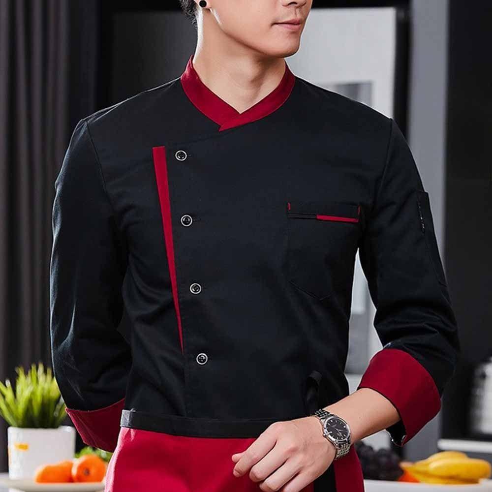 Long Sleeve Chef Jacket Breathable Kitchen Work Clothes Pizzaiolo Uniform Chef Uniform  Hotel Cafe