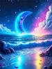 Full Square Round Diamond Painting Moon Landscape Mosaic Seaside Fantasy Embroidery Home Decor