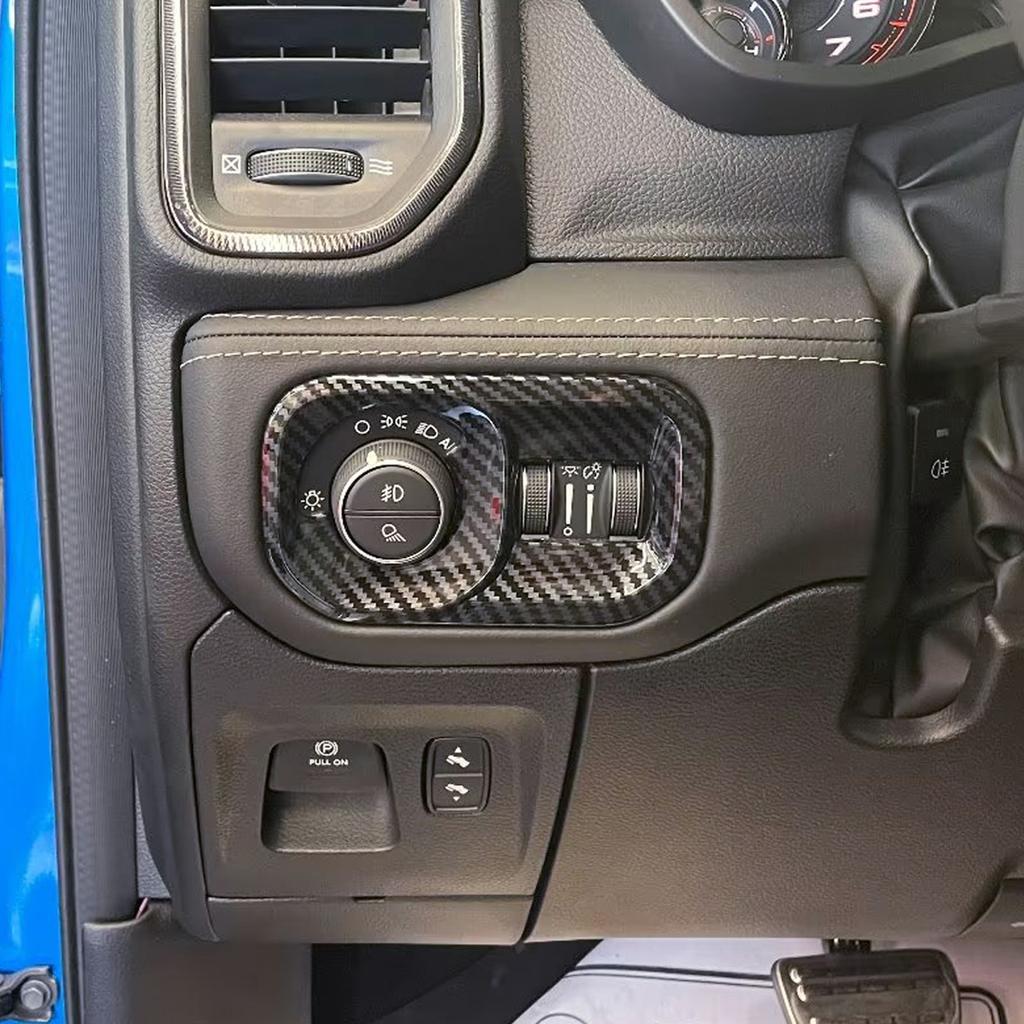 For -2023 Dodge RAM 1500 / RAM TRX -2023 Car Interior Accessories ABS Head Light Switch Cover Trim 1PC Only Fit LHD!