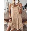 IHUASU Fashion Summer Spring Sleeveless O-Neck Casual Dresses