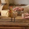 Pastoral Theme Scene Decoration Country Style Pig/Rooster Figurine, Resin Rustic Farmhouse Animal Statue, Farm Figurines Desktop Ornaments for Shelves