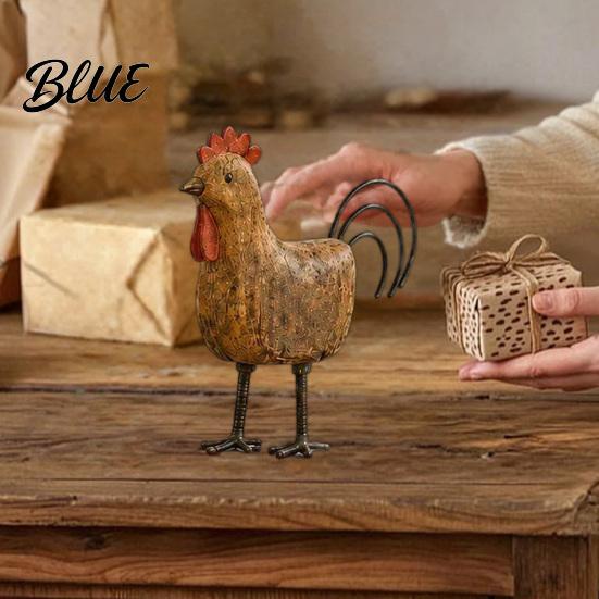 Pastoral Theme Scene Decoration Country Style Pig/Rooster Figurine, Resin Rustic Farmhouse Animal Statue, Farm Figurines Desktop Ornaments for Shelves