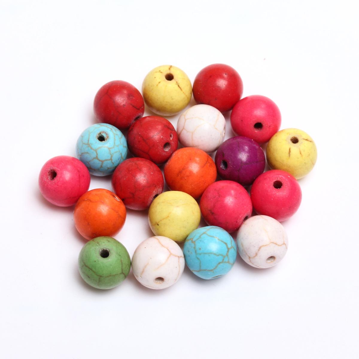 

Свободные бусины ручной работы из натурального камня, браслет для изготовления ювелирных изделий, брелок, бирюзовый, разноцветный, случайный цвет, 4/6/8/10/12 мм, ожерелье, подвеска, аксессуары 10mm 20Pcs