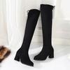 Boots Over The Knee For Women Size 12 Mid-Calf Knee-High Boots Winter Long Warm Shoes Retro Knee High Boots Women Wide Calf
