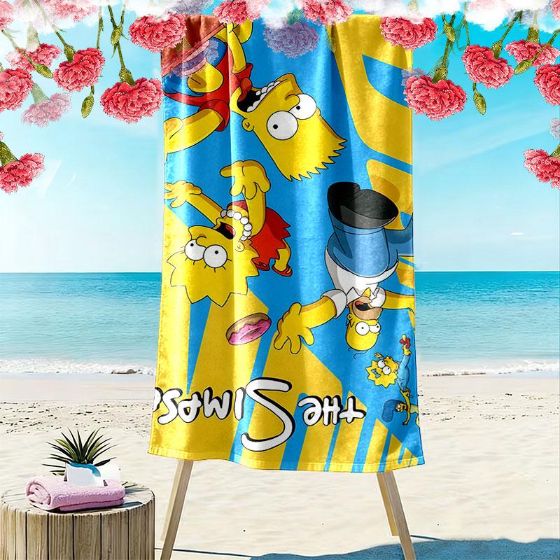 The Simpsons Poster Print Beach Towel, Large Soft Quick Dry Towel for Beach Camping Swimming