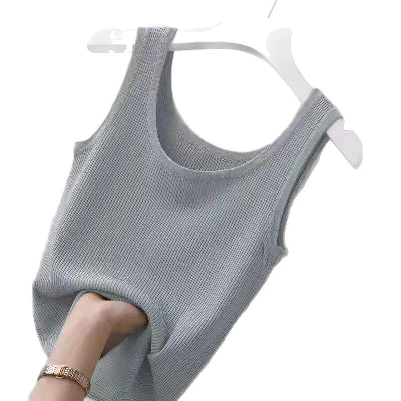 

Женский топ-майка на бретелях в рубчик большого размера - Облегающая летняя майка без рукавов для верхней и нижней одежды XL (110-120 jin)