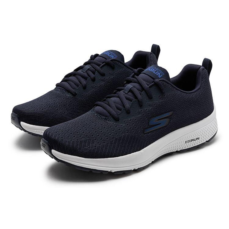 Skechers Go Run Consistent Low Top Running Shoes Men Sneakers Black Blue White 220375-NVY