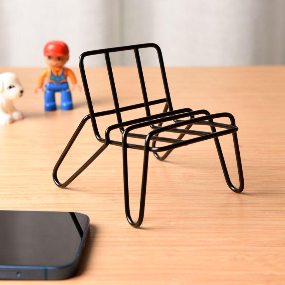 Mental Desktop Phone Chair Stand Chair Shape Hone Holder Stand Vertical Mobile Phone Holder  Car