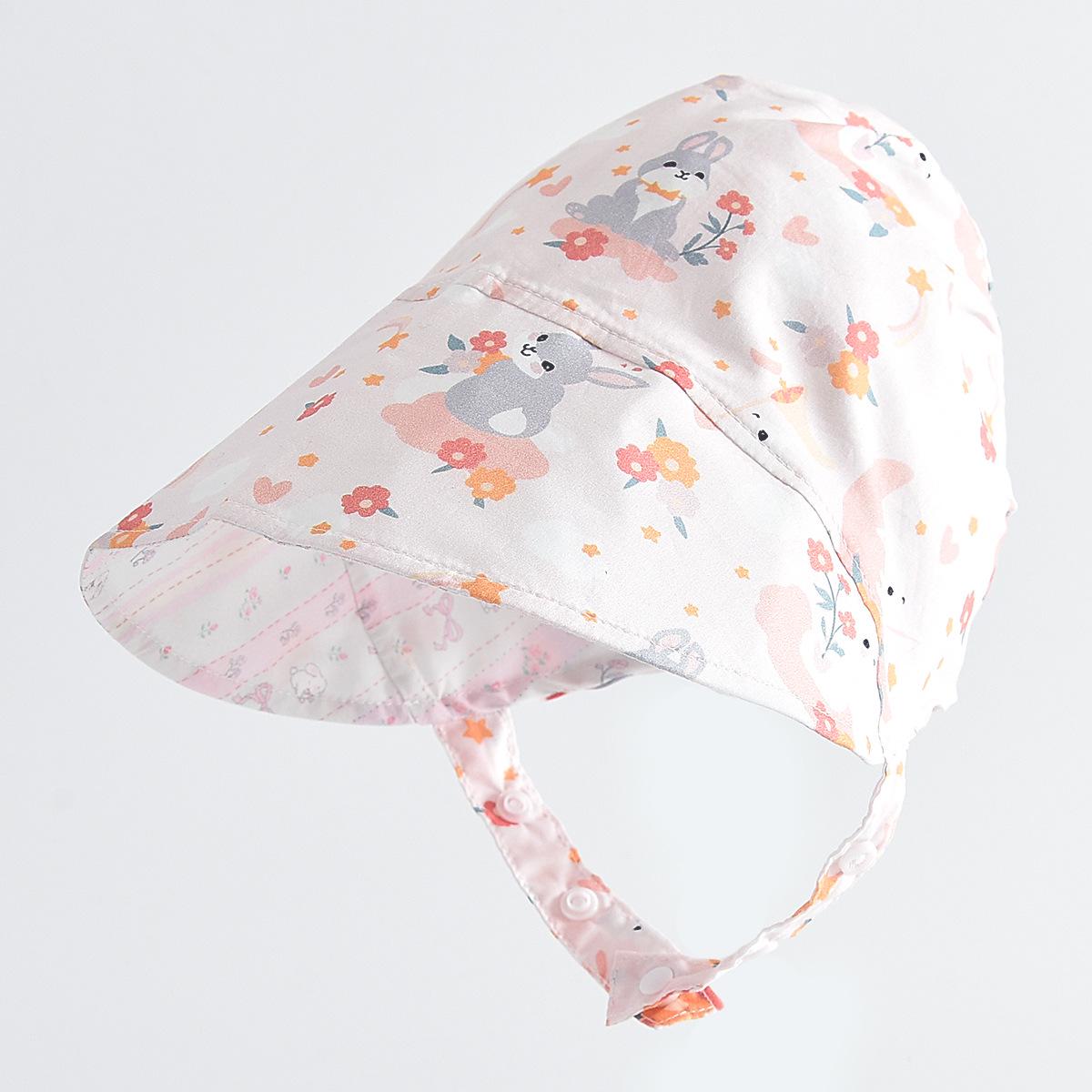 Adorable Cartoon Baby Sun Hat - Windproof, Colorful, Double-Sided Bucket Hat for Infants 46-48cm