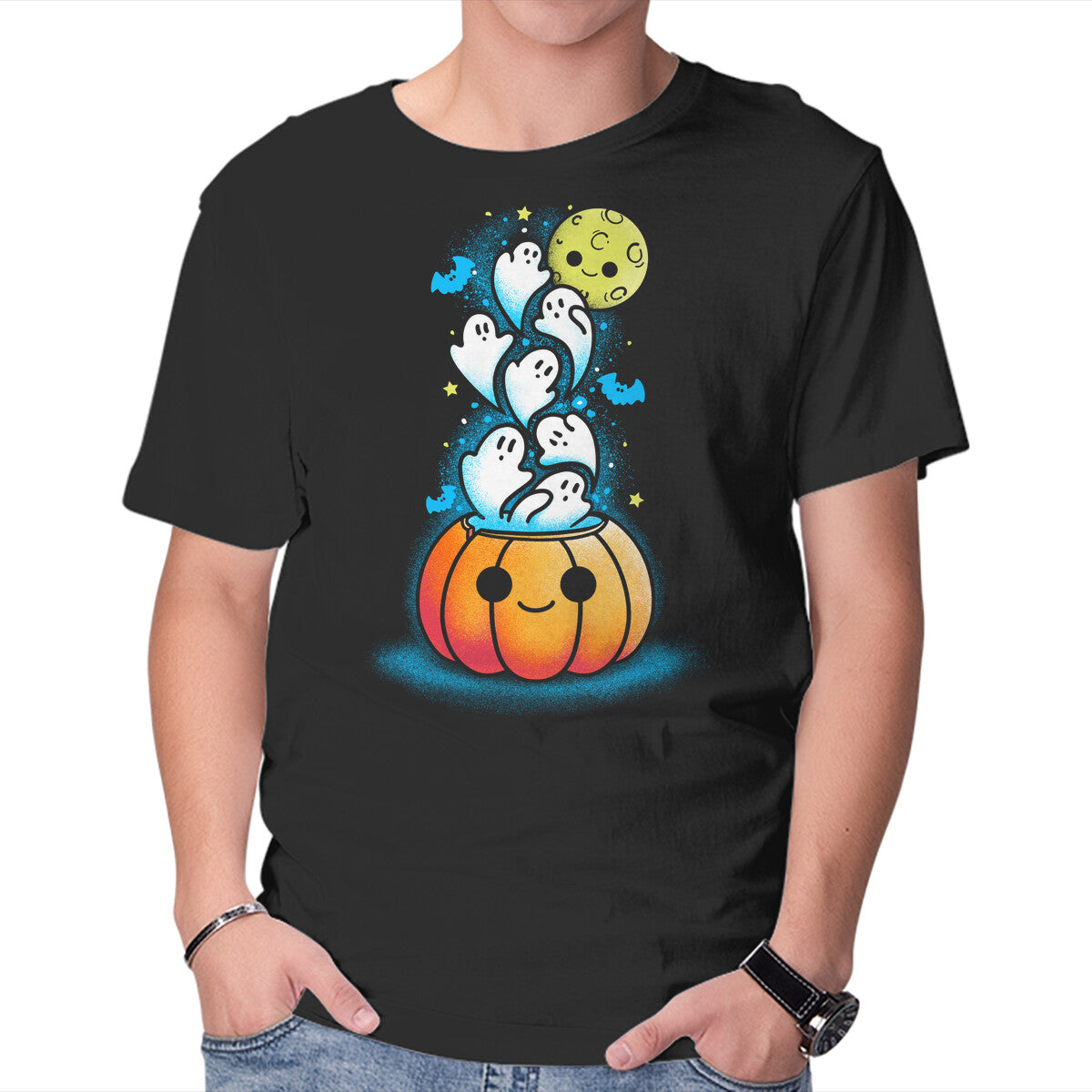 Unisex Crew Neck T-Shirt Full Of Ghost Graphic Short Sleeve Casual Tee XXXL