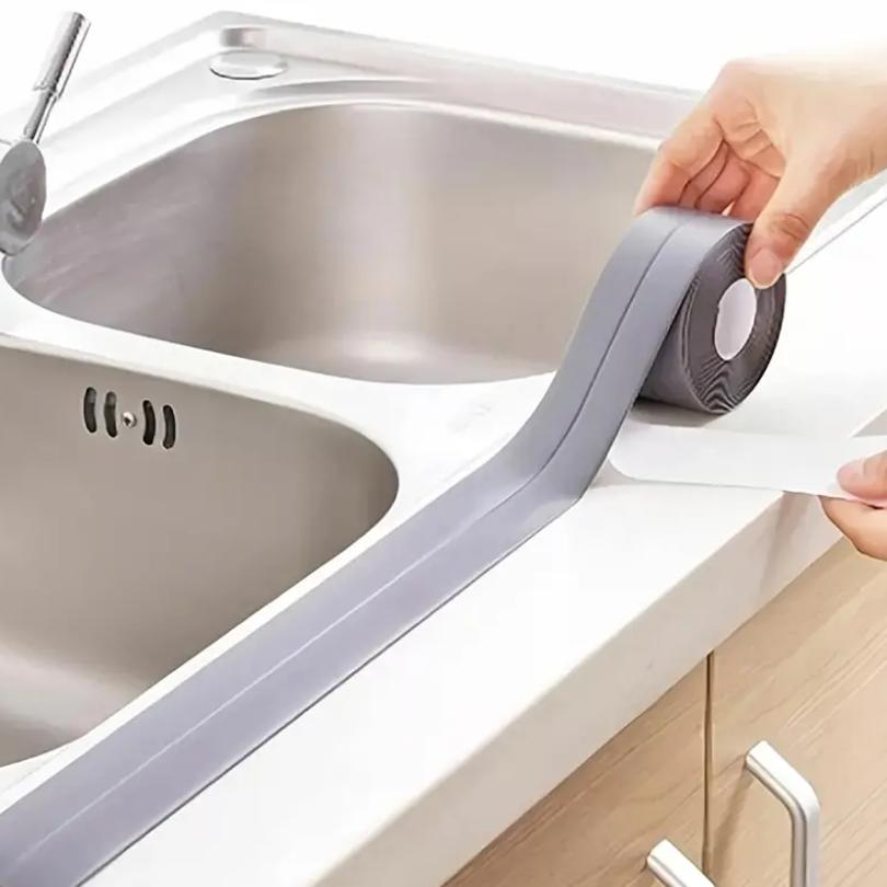 1 Roll of Waterproof and Mold Proof Toilet Sealing Strip, Kitchen Bathroom Self-adhesive Sealing Tape, Bathroom Waterproof Tape