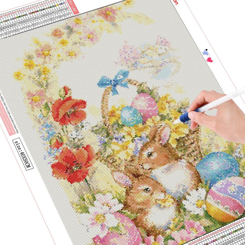 Full Square/Round Diamond Painting Easter Animal 5D DIY Diamond Embroidery Sale Rabbit Chicken Mosaic Handmade Gift
