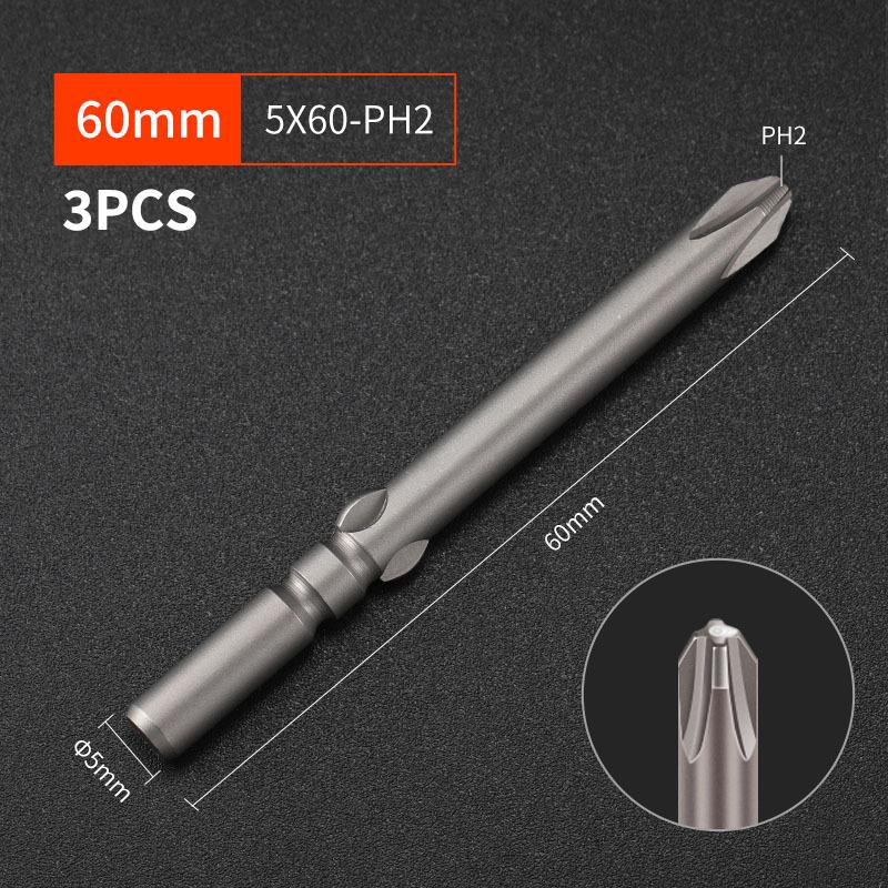 §Length 60mm Screwdriver Bit Multiple Sizes S2 Material Electric Screwdriver Bit No Slipping High Hardness Electric Bit