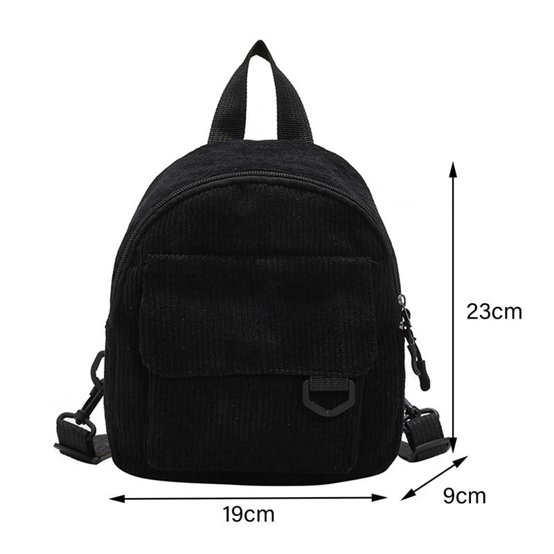 Damenmode, Reise, kleine Tagesrucksäcke, leicht, schlicht, Cord, Doppel-Schultertasche, Schulrucksäcke