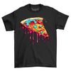 Pizza Slice Paint Drip Design T-Shirt Mens Womens Tees Top - Wearable Art for Pizza Lovers! Unisex Fu