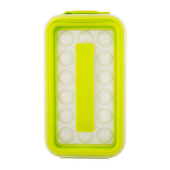 Eiswürfelform mit Deckel Lebensmittelechtes Silikon Eiswürfelbereiter BPA-frei Einfaches Entformen Ein-Klick-Entnahme Eiswürfelschale für Gefrierschrank