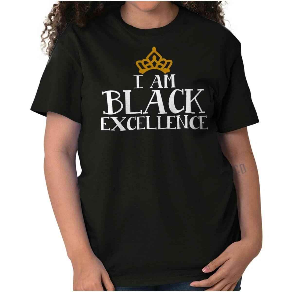 I Am Black Excellence Positive POC Pride Womens Graphic Crewneck T Shirt Tee XXL