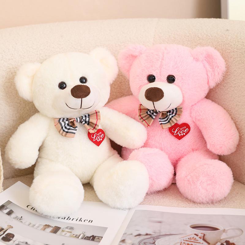 Bow Tie Heart Teddy Bear Plush Toy - Creative Valentine's Gift for Her