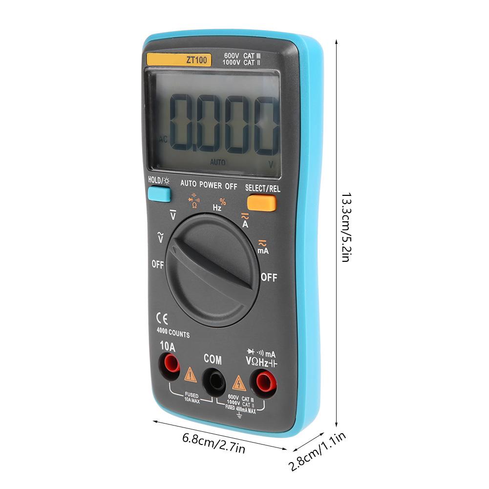 ZT100 4000 Counts Portable Mini Auto Digital LCD Display Testing Capacitance Multimeter
