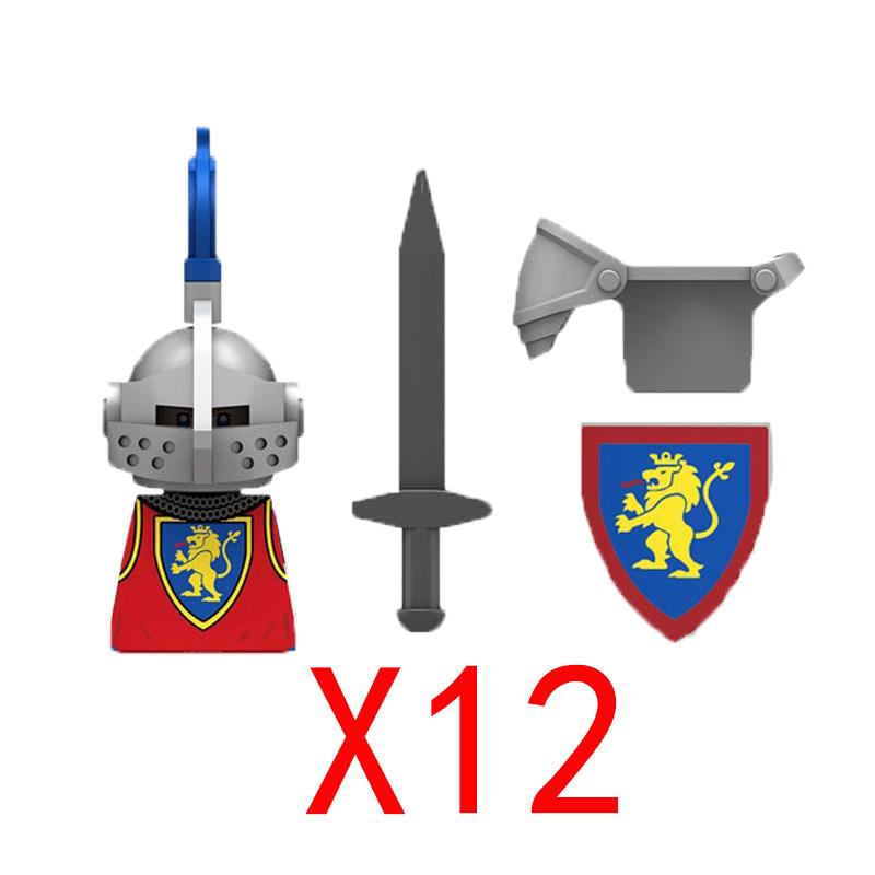 Kompatybilne MOC Średniowieczne Klocki Budowlane Postacie Żołnierze Smoczy Rycerze Czarny Lew Orzeł Zabawka Prezent Klocki Rolnik Żołnierz X048