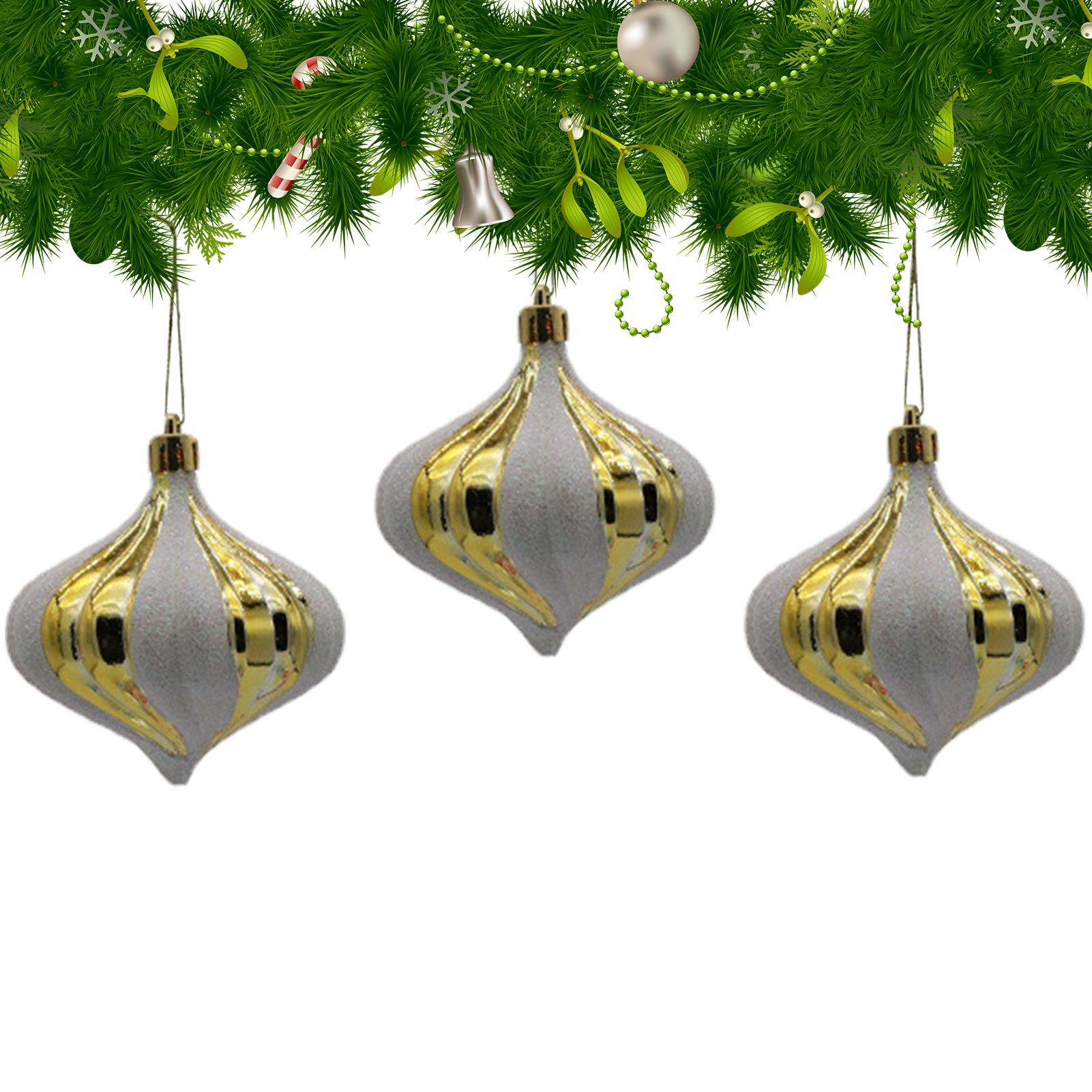 Украшения для рождественской елки Украшение для рождественской елки Луковицы Подвесные шары Украшения для рождественской елки Подвеска Набор из 3 штук 7cm
