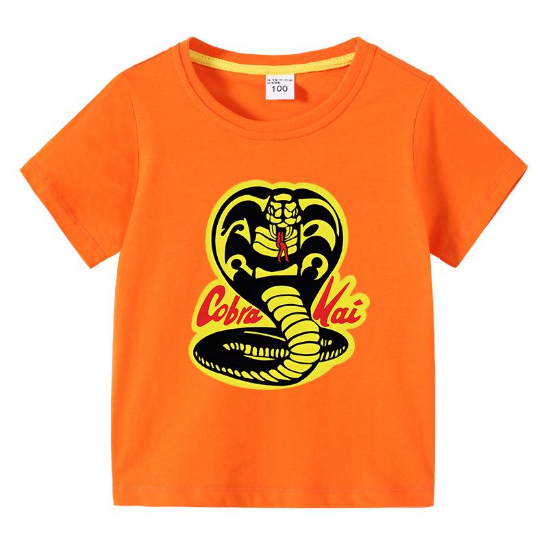 Cobra Kai Printed Summer Chlidren Tshirt Boys Girls ONeck Short Sleeve Tees Kids Pure Cotton Clothing Baby Boys Gift
