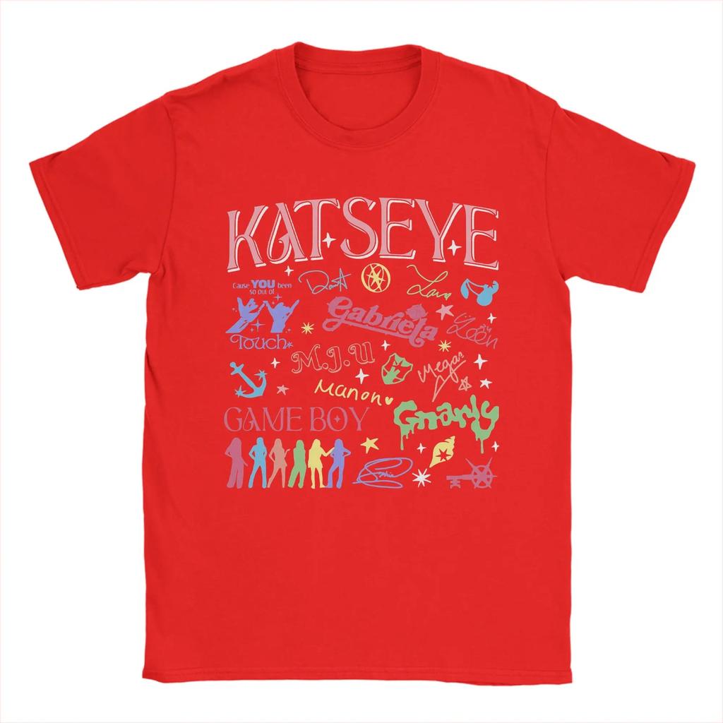 Katseye Member & Song Collage Vintage T-Shirt, Unisex Global Pop Fan Y2K Tee, 100% Cotton Casual Short Sleeve Top