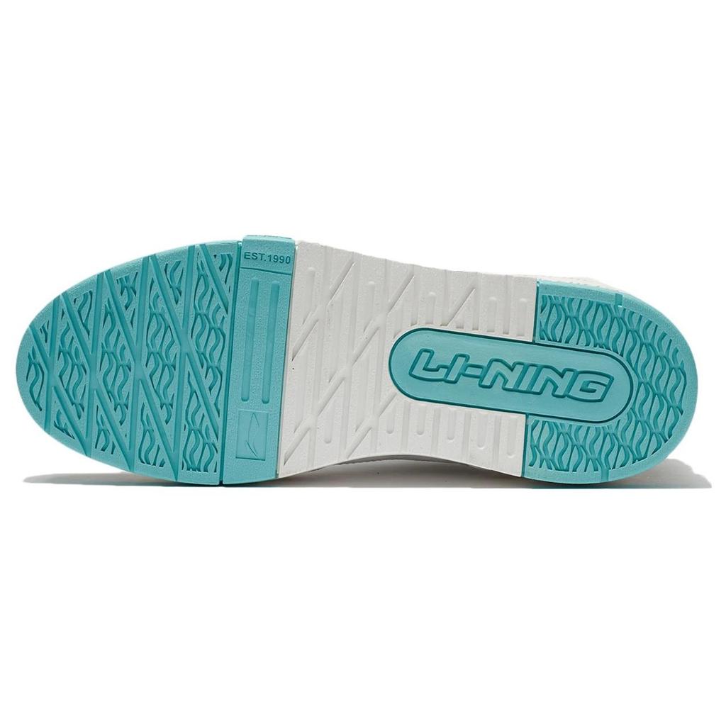 New LiNing Qi Tian Anti Slip Wear Resistant Low Top Skateboard Shoes Women's White Green AGCS080-5