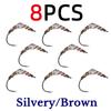 #9 Brass Bead Epoxy Chironomid Buzzer Nymph Fly, Midge Pupa Fast Sinking Fly Fishing Flies for Trout Grayling Bass