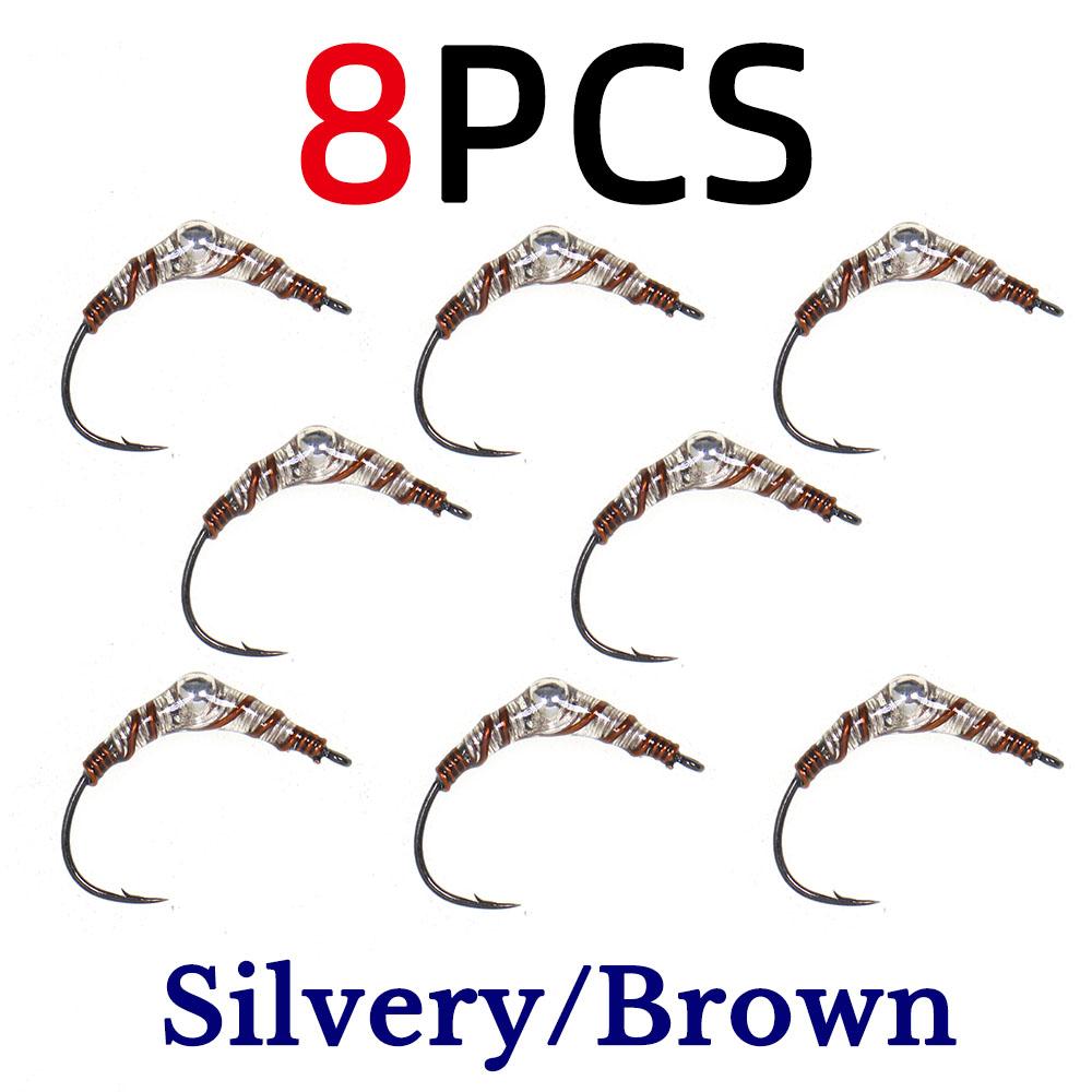 #9 Brass Bead Epoxy Chironomid Buzzer Nymph Fly, Midge Pupa Fast Sinking Fly Fishing Flies for Trout Grayling Bass