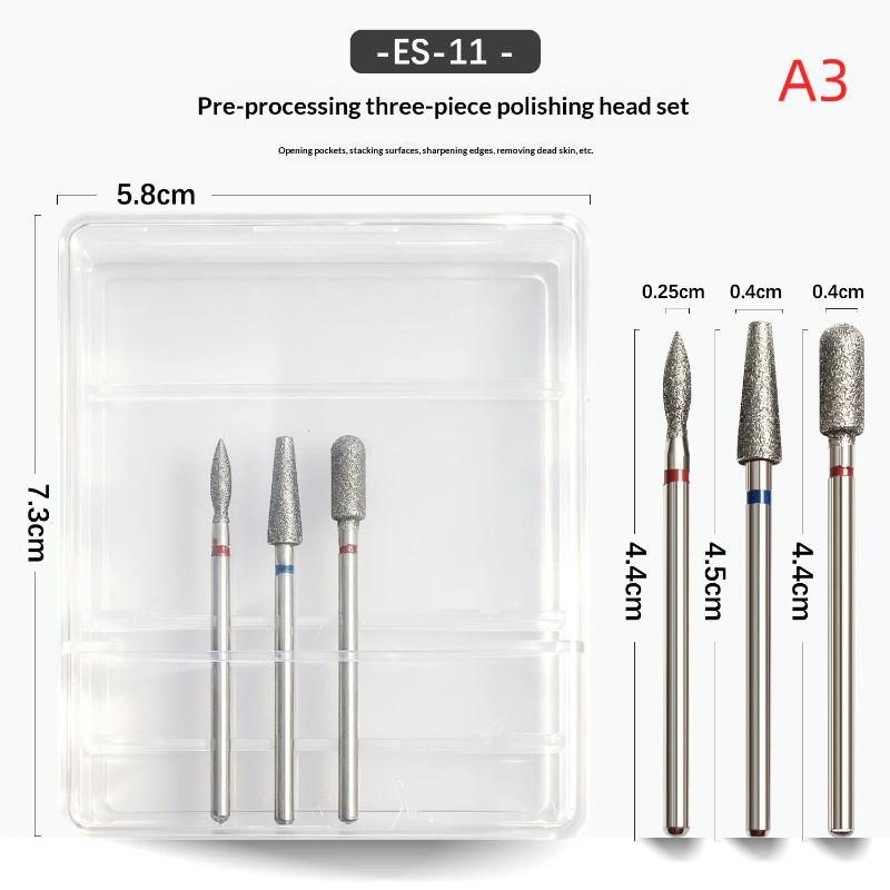 

3Pcs/Set Nail Drill Bits Diamond Cutters For Manicure Cuticle Burr Milling Cutter For Pedicure Nails Accessories Tools A3