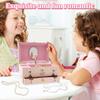 Princess Musical Jewelry Storage Box Decorative Jewelry Organizer Box with Drawer Bracelet Ring Holder Case for Girls Kids Gifts