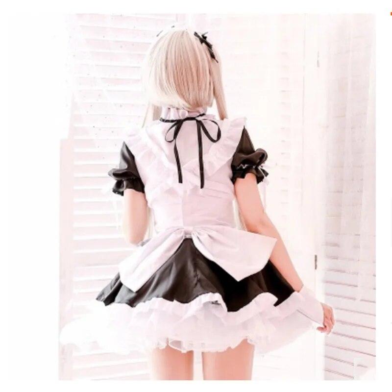 Anime Yosuga No Sora COSPLAY Kasugano Haruka COS Halloween Cosplay Lolita Maid Outfit dress+Apron+Sleeves+Headdress+Neckwear