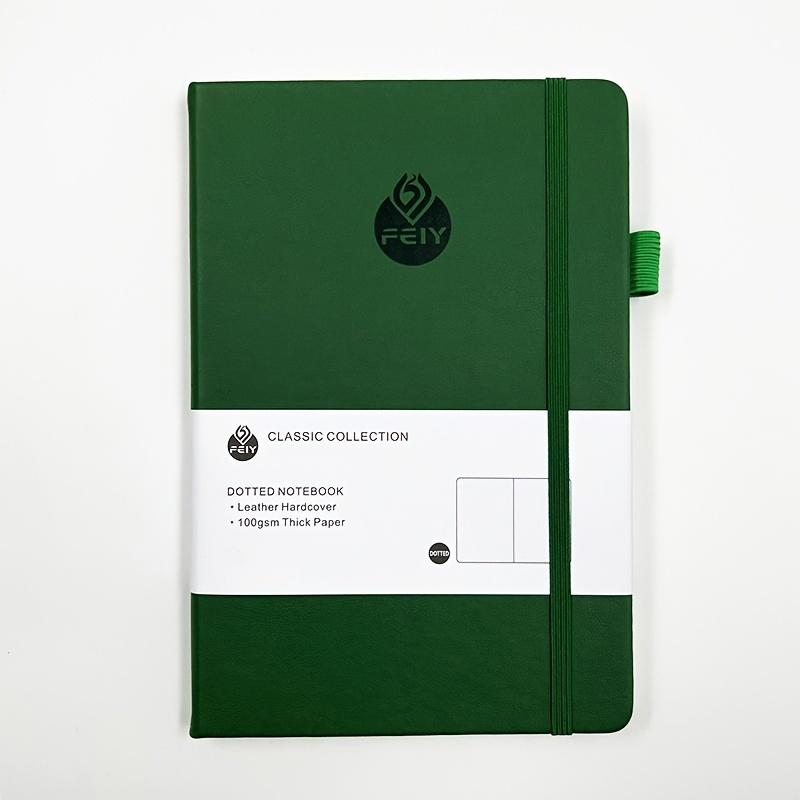 1 Pc A5 Hardcover Imitation Leather Polka Dot Notebook - 224-Page Numbered Writing Journal with 100gsm Bleeding-Free Paper