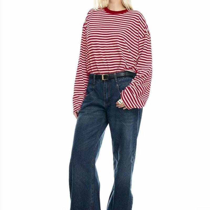 Za New Fall Women's Clothing 2025 Fashion Wind Fashion Minimalist Stripes T Long Sleeves Tops Casual Shorts Suit