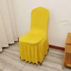 Universal Elastic White Skirt Chair Cover for Weddings & Banquets