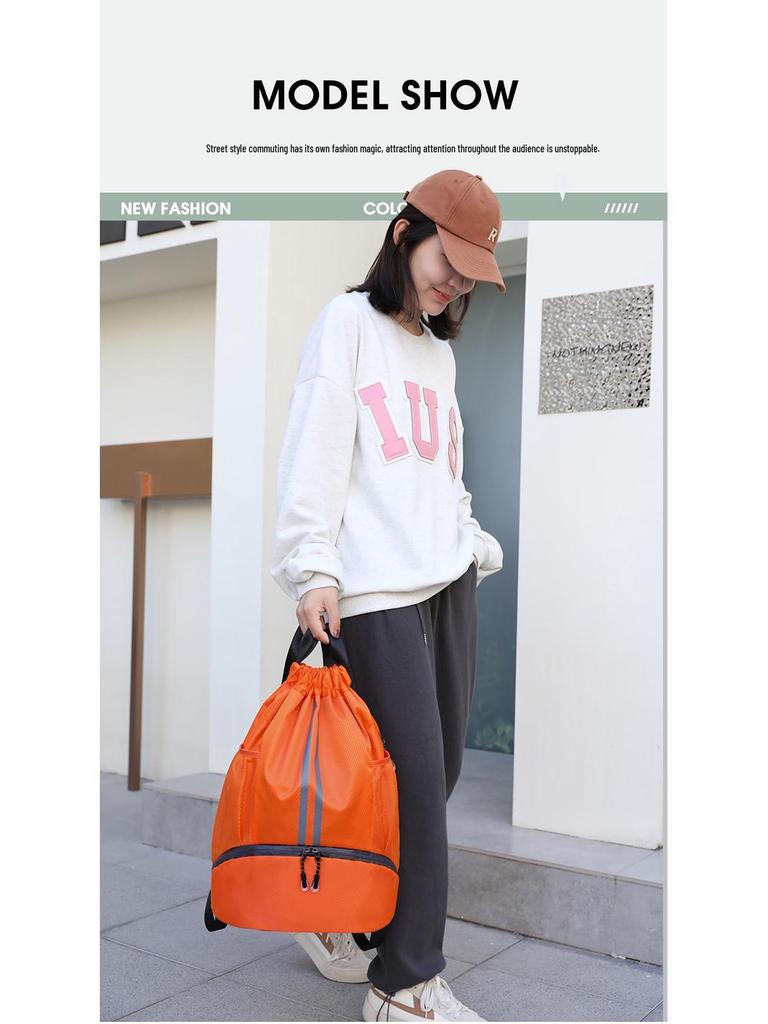 Waterproof Drawstring Bag for Wet/Dry Separation - Perfect for Swimming, Swimsuit Storage, and Basketball Gear for Men and Women