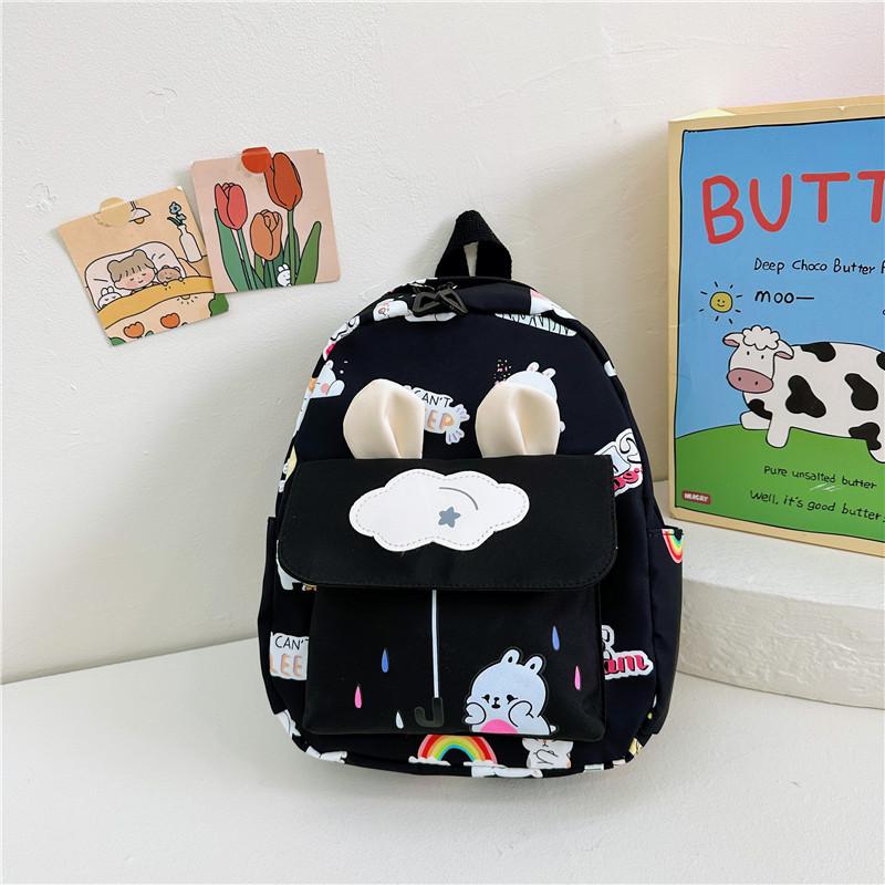 

Kids Backpack With Cartoon Rabbit Print And Ear Design For School Outings And