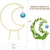 2PCS Small Crescent Moon Plant Trellis, Metal Mini Hoya Support for Indoor Potted Houseplants, Climber with Healing Agate for Hoya Vine Pothos Ivy
