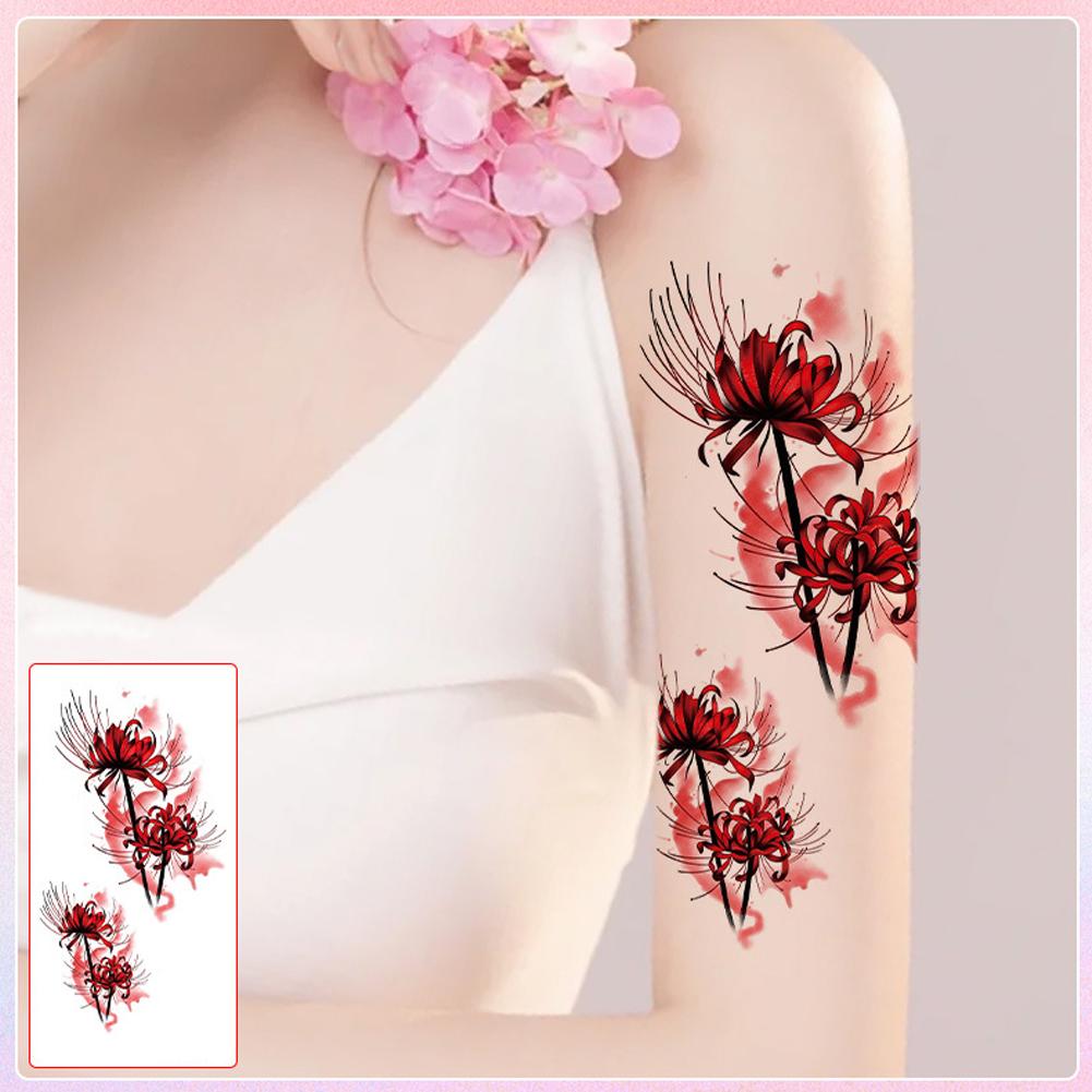 

Женская тату-наклейка с цветком Долговечная водостойкая татуировка Имитация наклейки на руку, ключицу Тат S9M3 1pcs_CH-011