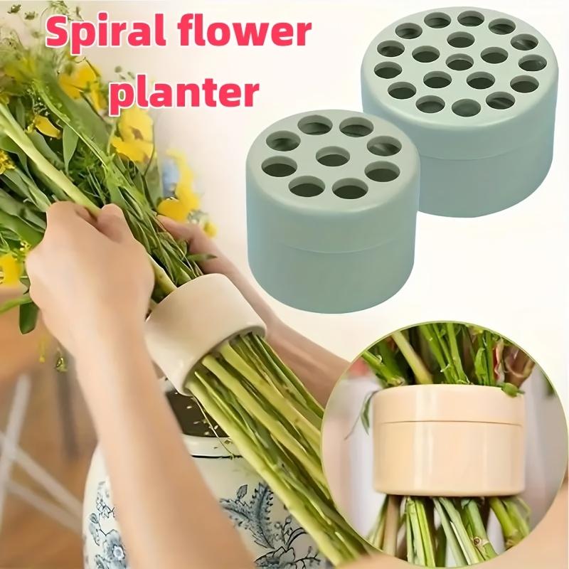 Spiral Flower Arrangement Tool - Versatile Bouquet Stem Holder for Lightweight Plastic Planting Aid for Vases, Indoor Plant Holder