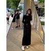 Autumn Wear Suit Simple Bottomed Cotton Top Temperament High Waist and Thin Tooling Skirt