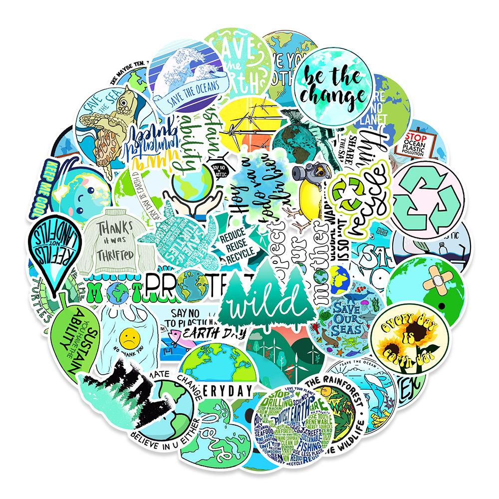 

50 Фраз об охране окружающей среды Граффити Наклейки Чемодан Автомобиль Мобильный телефон Планшетный компьютер Декоративные наклейки