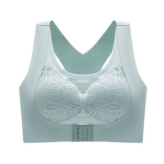 Women Traceless Bra with Chest Pad No Steel Ring Underwear Non-slip Adjustable Wide Strap Back Posture Adjustment Vest Style Bra